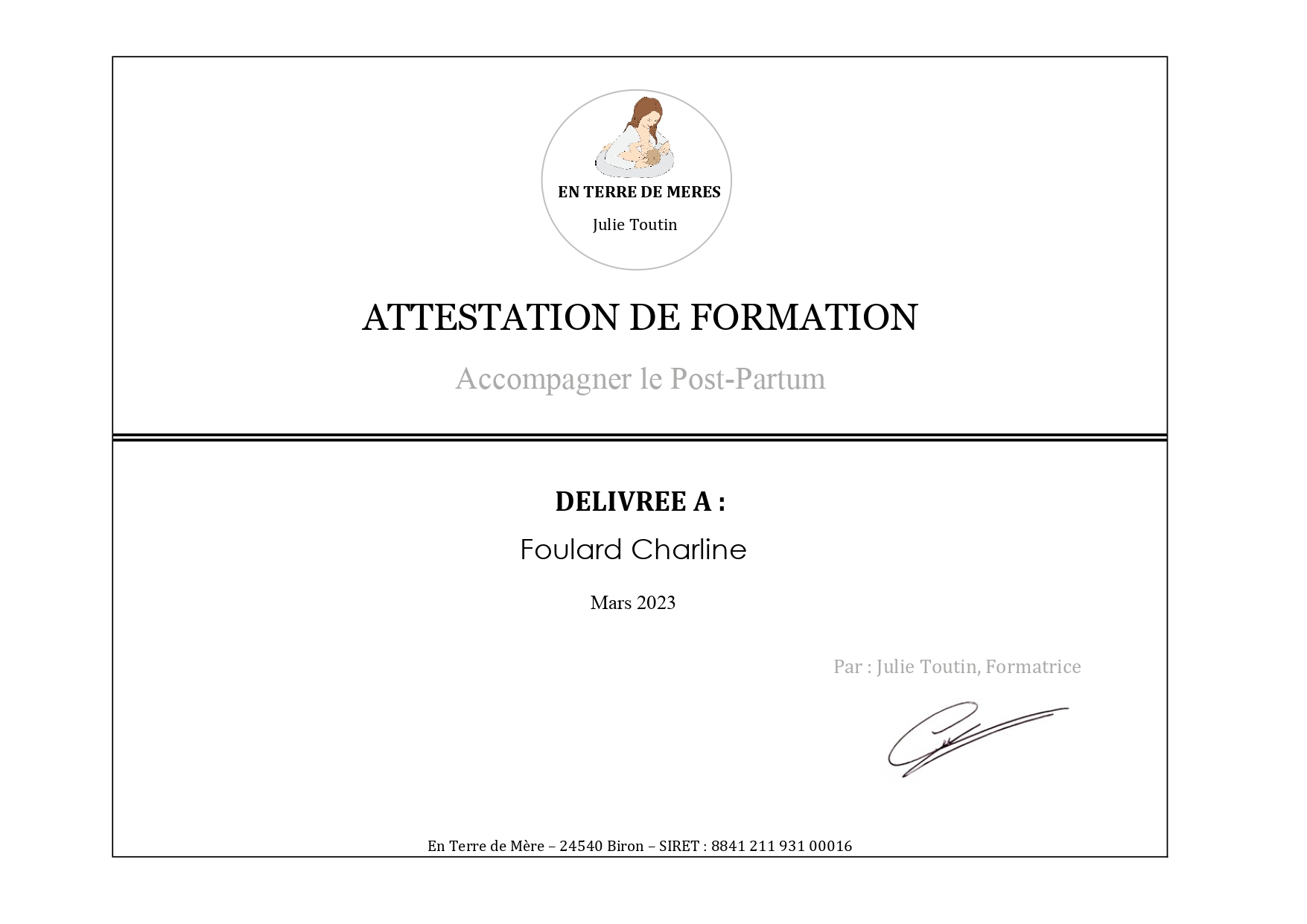 Formation Accompagner le Post-Partum - Doula Ile de Ré La Rochelle