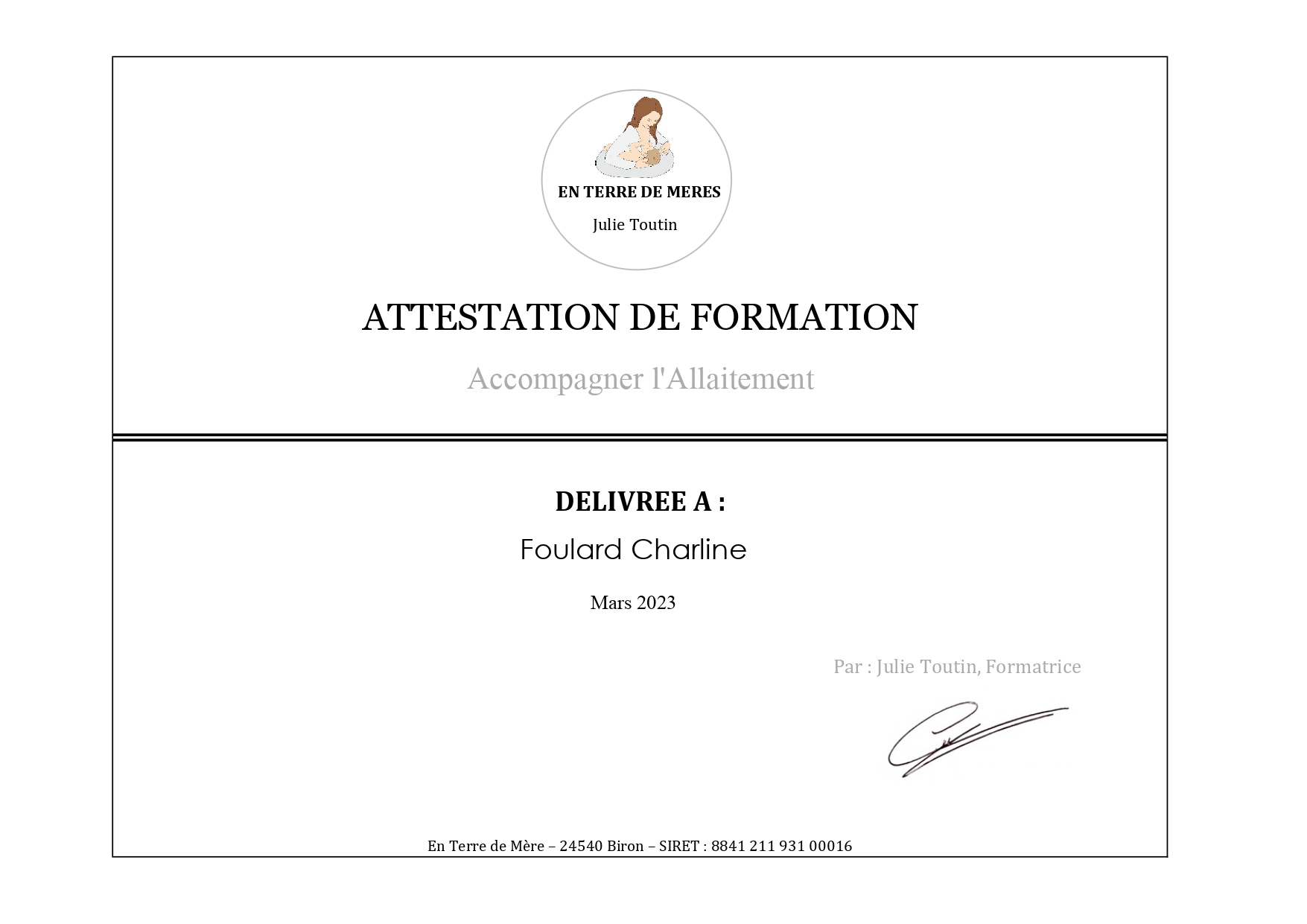 Formation Accompagner l'Allaitement - Doula Ile de Ré La Rochelle